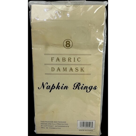 Better Home Tan Fabric Napkin Rings Set of 8 – Rustic Table Decor Wedding Party - Picture 2 of 3